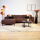 Ecksofa Davidson Mikrofaser Cognac mit kompakter Lounge - Links 