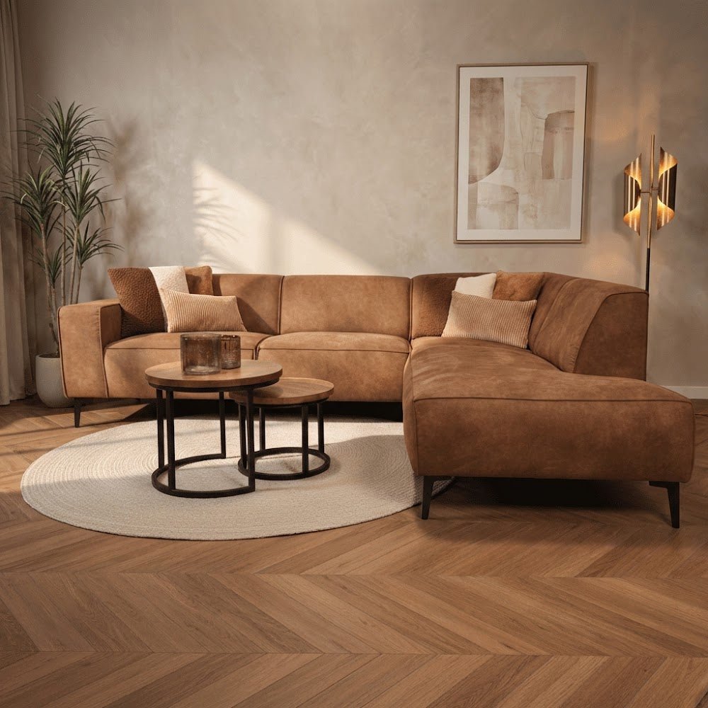 Industrielle Eckcouch Cognac Eco-Leder Brisbane - rechts 