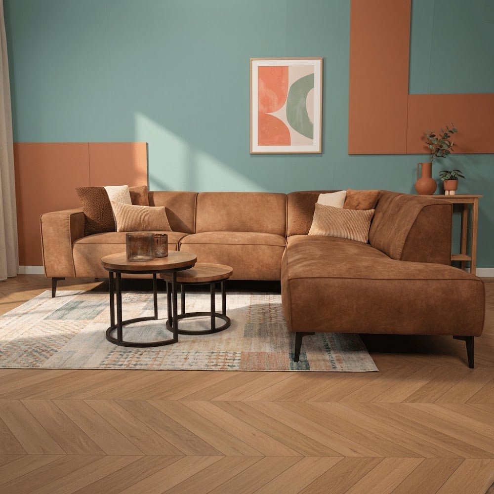 Industrielle Eckcouch Cognac Eco-Leder Brisbane - rechts 