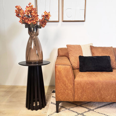 Ecksofa Davidson Mikrofaser Cognac mit kompakter Lounge - Rechts 