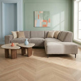 Ecksofa Grauer, mit Chenille gesprenkelter Ravi – rechts