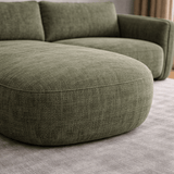 Ecksofa Chaiselongue olivgrün Strukturstoff Dwayne – links