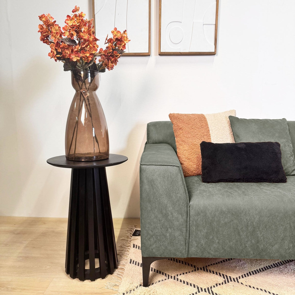 Ecksofa Davidson Mikrofaser Grün mit kompakter Lounge - Rechts 