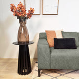 Ecksofa Davidson Mikrofaser Grün mit kompakter Lounge - Rechts 