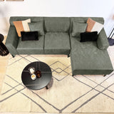 Ecksofa Davidson Mikrofaser Grün mit kompakter Lounge - Rechts 