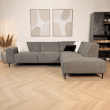 Ecksofa Taupe Chenille Gemäleerd Ravi – rechts 