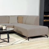 Ecksofa Manon mit Chaise Longue auf der rechten Chenille Taupe