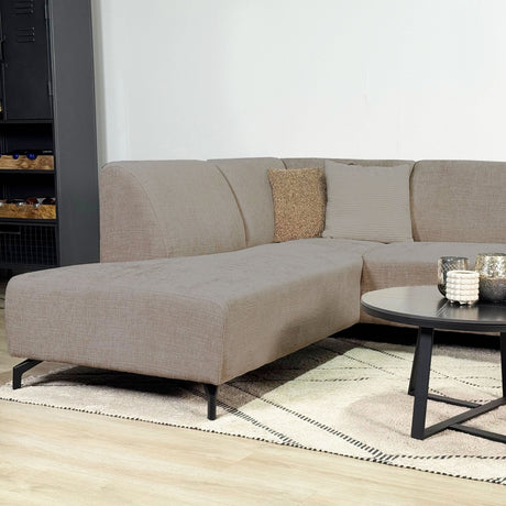 Ecksofa Manon mit Chaise Longue verließ Chenille Taupe
