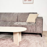 Ecksofa aus taupefarbenem Chenille-Stoff mit linker Chaiselongue Manon 