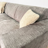 Ecksofa aus taupefarbenem Chenille-Stoff mit linker Chaiselongue Manon 