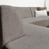 Ecksofa Manon mit Chaise Longue verließ Chenille Taupe