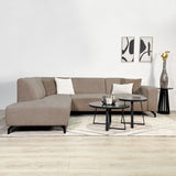 Ecksofa Manon mit Chaise Longue verließ Chenille Taupe