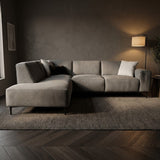 Ecksofa Taupefarbenes Chenille-meliertes Ravi – links