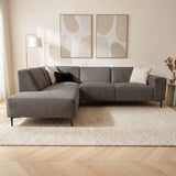 Ecksofa Taupefarbenes Chenille-meliertes Ravi – links