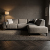 Ecksofa Taupe Chenille Gemäleerd Ravi – rechts 