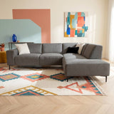 Ecksofa Taupe Chenille Gemäleerd Ravi – rechts 