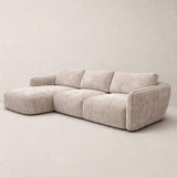 Ecksofa Chaiselongue beige Strukturstoff Dwayne – links