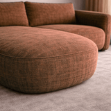 Ecksofa Chaiselongue Kupfer Strukturstoff Dwayne – links