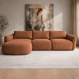 Ecksofa Chaiselongue Kupfer Strukturstoff Dwayne – links