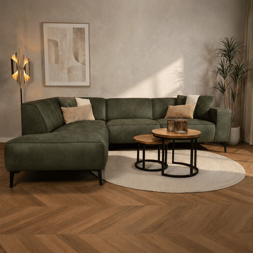 Industrielle Eckcouch Cognac Eco-Leder Brisbane - links 