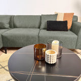 Ecksofa Davidson Mikrofaser Grün mit kompakter Lounge - Links 
