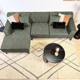 Ecksofa Davidson Mikrofaser Grün mit kompakter Lounge - Links 