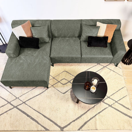 Ecksofa Davidson Mikrofaser Grün mit kompakter Lounge - Links 