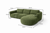 Ecksofa Chaiselongue olivgrün Strukturstoff Dwayne – links