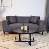 2,5-sitzige Couch anthrazit Mikrofaserstoff Davidson 