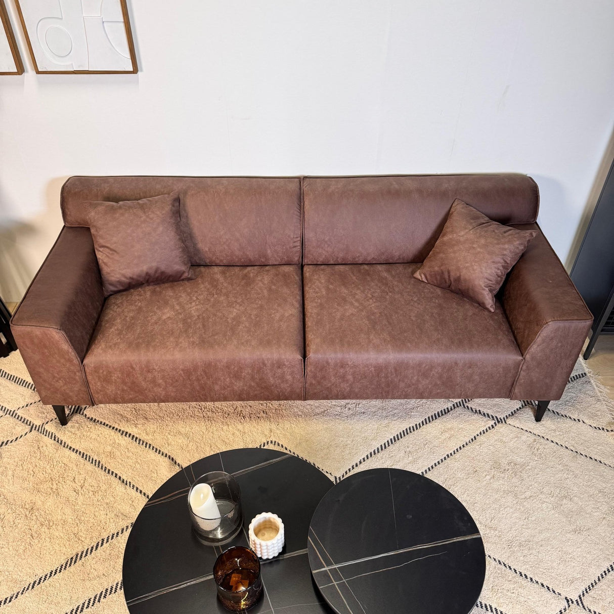 3-Sitzer Sofa Davidson Grün Mikrofaser Stoff 
