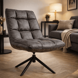 Drehsessel Yuki Anthrazit Öko-Leder 360° Drehbar 