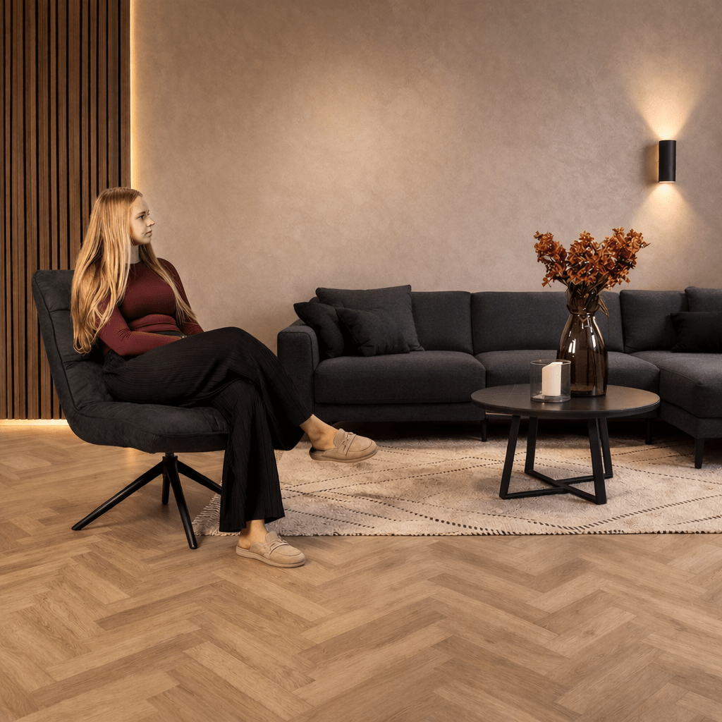 Drehsessel Yuki Anthrazit Öko-Leder 360° Drehbar 