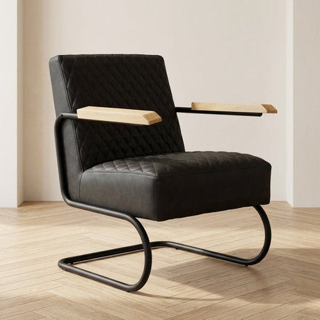 Industriële fauteuil Lars zwart sfeerfoto in modern interieur