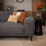 Industrielles Ecksofa aus anthrazitfarbenem Öko-Leder Brisbane – links