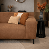 Industrielles Ecksofa aus cognacfarbenem Öko-Leder Brisbane – links