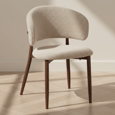 Japandi Eetkamerstoel Yuka Zand - Walnootlook Frame