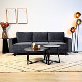 3-Sitzer Sofa Kale Velvet Anthrazit - komfortable lose Kissen 