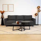 3-Sitzer Sofa Kale Leinenstoff anthrazit - bequeme Kissen 