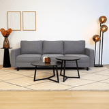 3-Sitzer Sofa Kale Leinenstoff grau - bequeme Kissen 