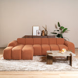 Banken-Ecksofa mit Lounge-Käufer Bouclé Stoff - Streifen - links - Brix -Dimehouse