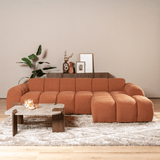 Banken-Ecksofa mit Lounge-Käufer Bouclé Stoff - Streifen - rechts - Brix -Dimehouse
