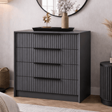 Truhe der Schubladen nackte Luxus -Anthrazit -Melamin 70x77x45 cm