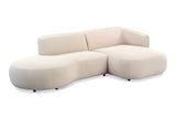 Ecksofa Sophie aus Bouclé in Crème komplett organische Form - Rechts