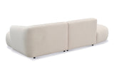 Ecksofa Sophie aus Bouclé in Crème komplett organische Form - Rechts
