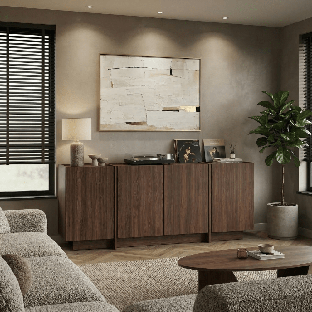 Kommoden Walnuss-Melamin Lowen 180 x 45 x 80 cm