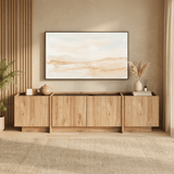 TV-Möbel in Eichenoptik, Melamin anthrazit, Lowen 180 cm