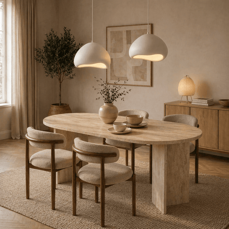 Luxus-Hängelampe Weiß Ø50 cm und Ø40 – Glasfaserschirme – Eleonora