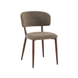 Japandi Esszimmerstuhl Yura Beige – Rahmen in Walnussoptik