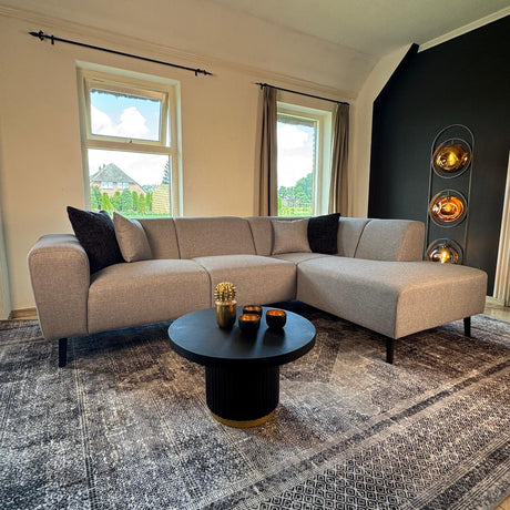 Ecksofa Rechts Moby Hellgrau - 2,5-Sitzer + Recamiere 