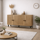 Modernes Sideboard in Saphir-Eichenoptik-Gold 120 cm Melamin Ahart